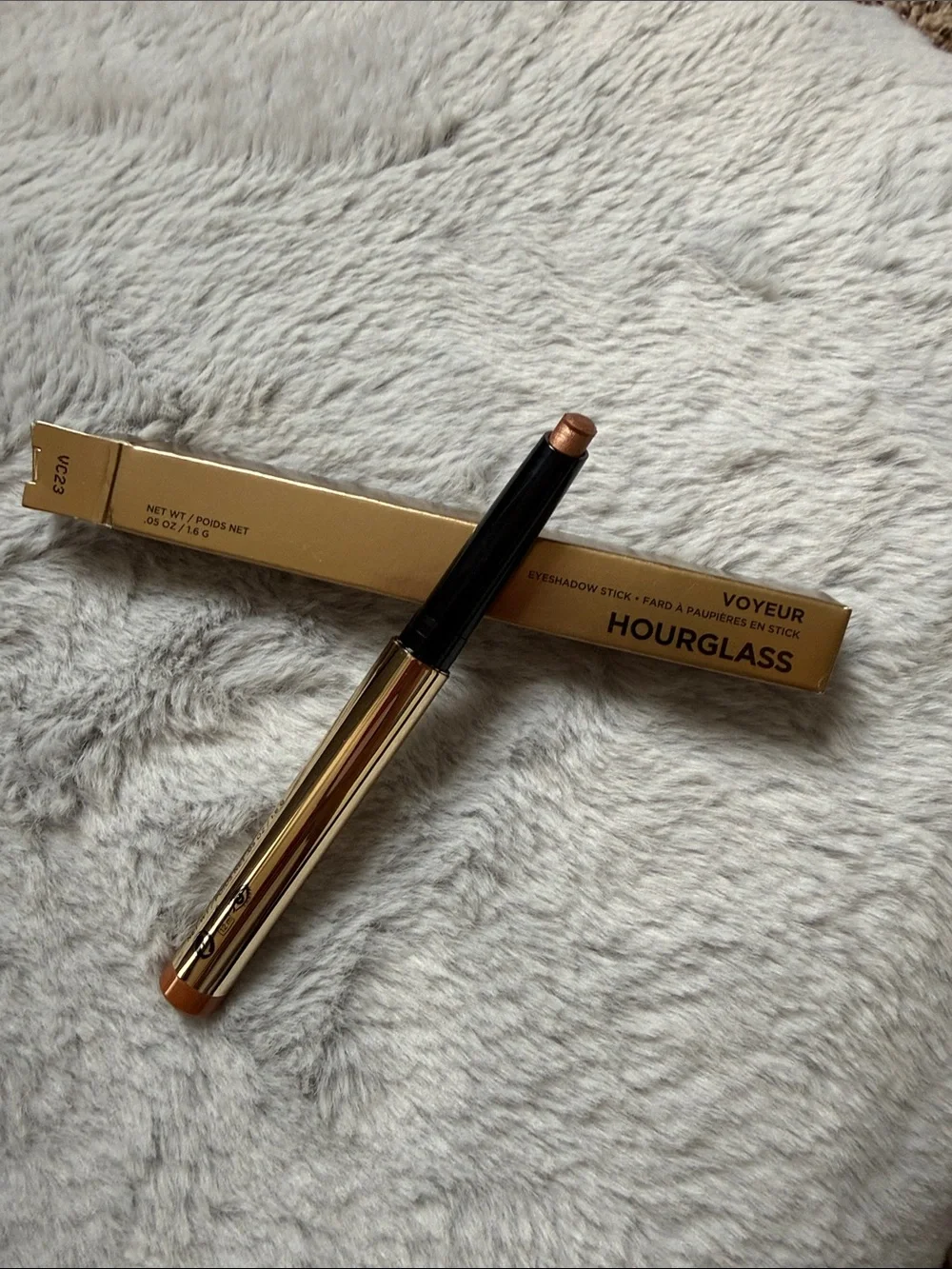 Hourglass Voyeur Eyeshadow Stick — Shimmery Bronze Gold Packaging